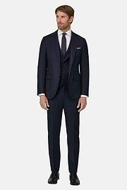 Navy Blue Super 130 Wool Suit, , thumb, 1