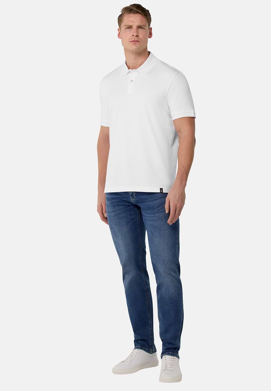 Jersey Polo Shirt, White, hi-res