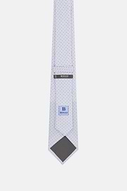 Geometric Patterned Silk Tie, OFFWHITE, thumb, 3