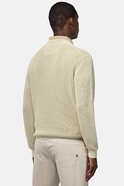 100% Organic Cotton Crew Neck Jumper, Sand, hi-res