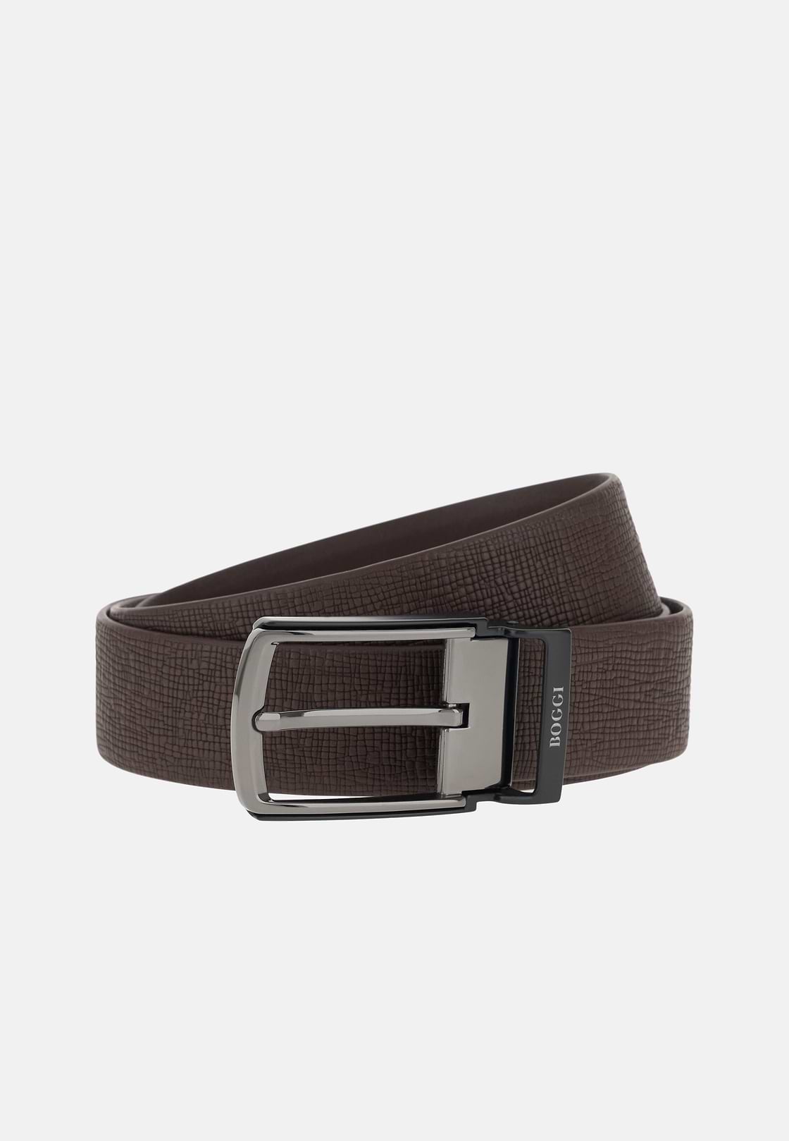 Reversible Leather Belt, Dark brown, hi-res, 1