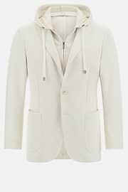 Madison Cotton Blend Sweatshirt Jacket, Cream, hi-res