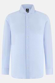 Camicia A Quadretti Di Cotone Slim Fit, Azzurro, thumb, 6
