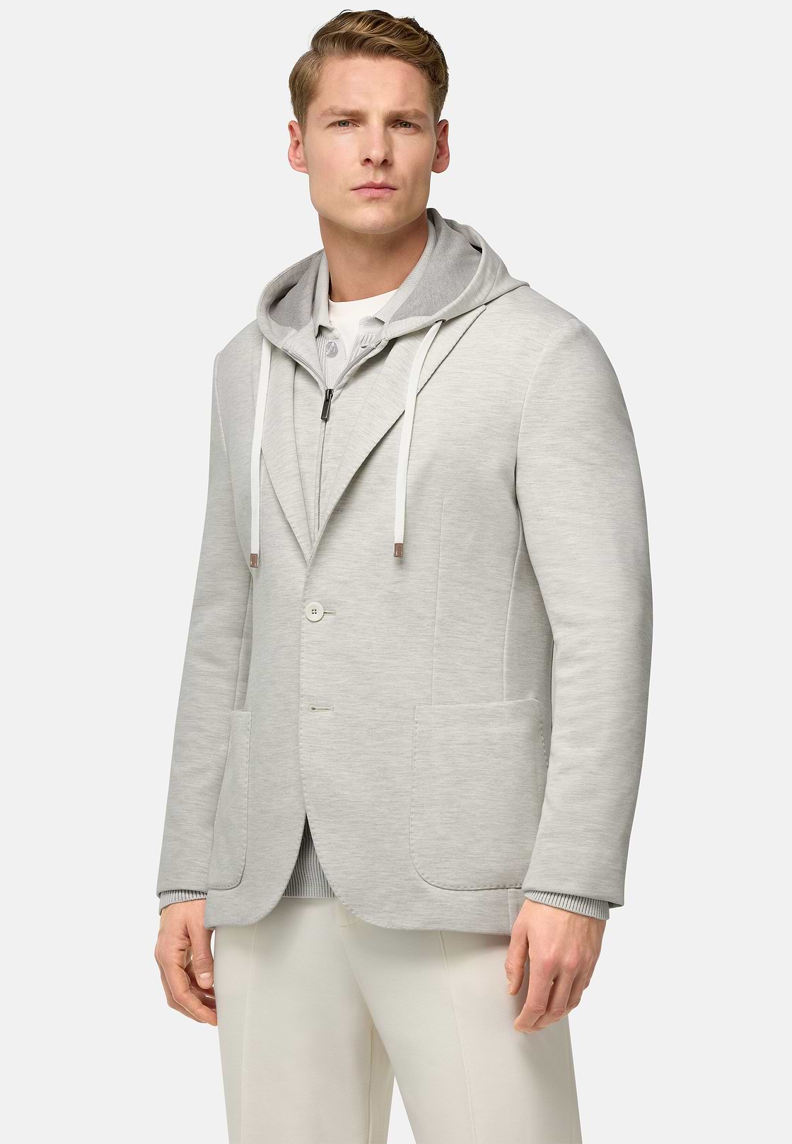 Madison Cotton Blend Sweatshirt Jacket, Light grey, hi-res
