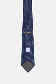 Geometric Motif Silk Tie, Navy blue, thumb, 3