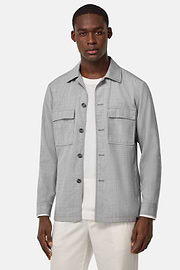 Giacca Camicia Link In Lana, Grigio, hi-res