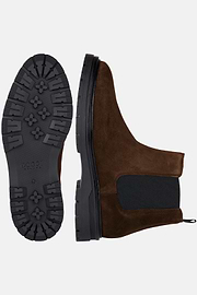Suede Leather Ankle Boots, Brown, hi-res