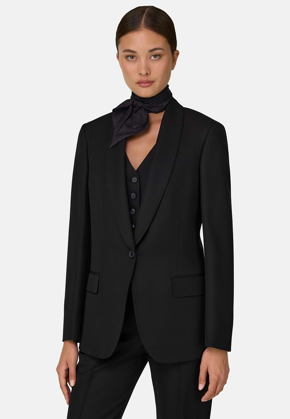 Blazer in Wol Viscose, Black, hi-res