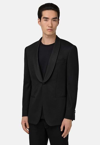 B Jersey Pure Wool Jacket, Black, hi-res