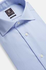 Regular Fit Striped Cotton Twill Shirt, Light Blue, hi-res