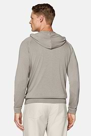 Taupe Merino Wool Full Zip Hoodie, Taupe, hi-res