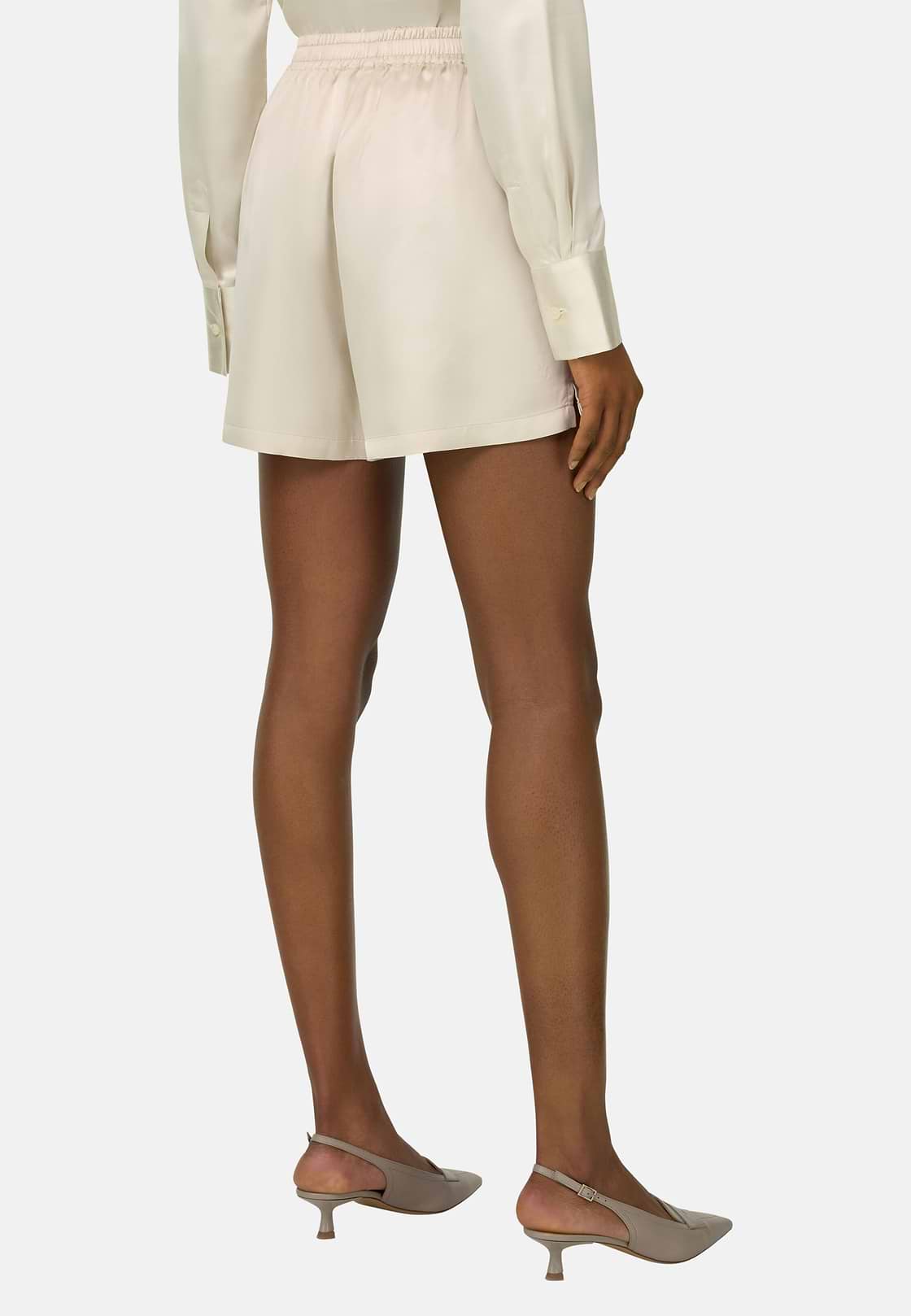Bermudas Aus Satin, Creme, hi-res, 4