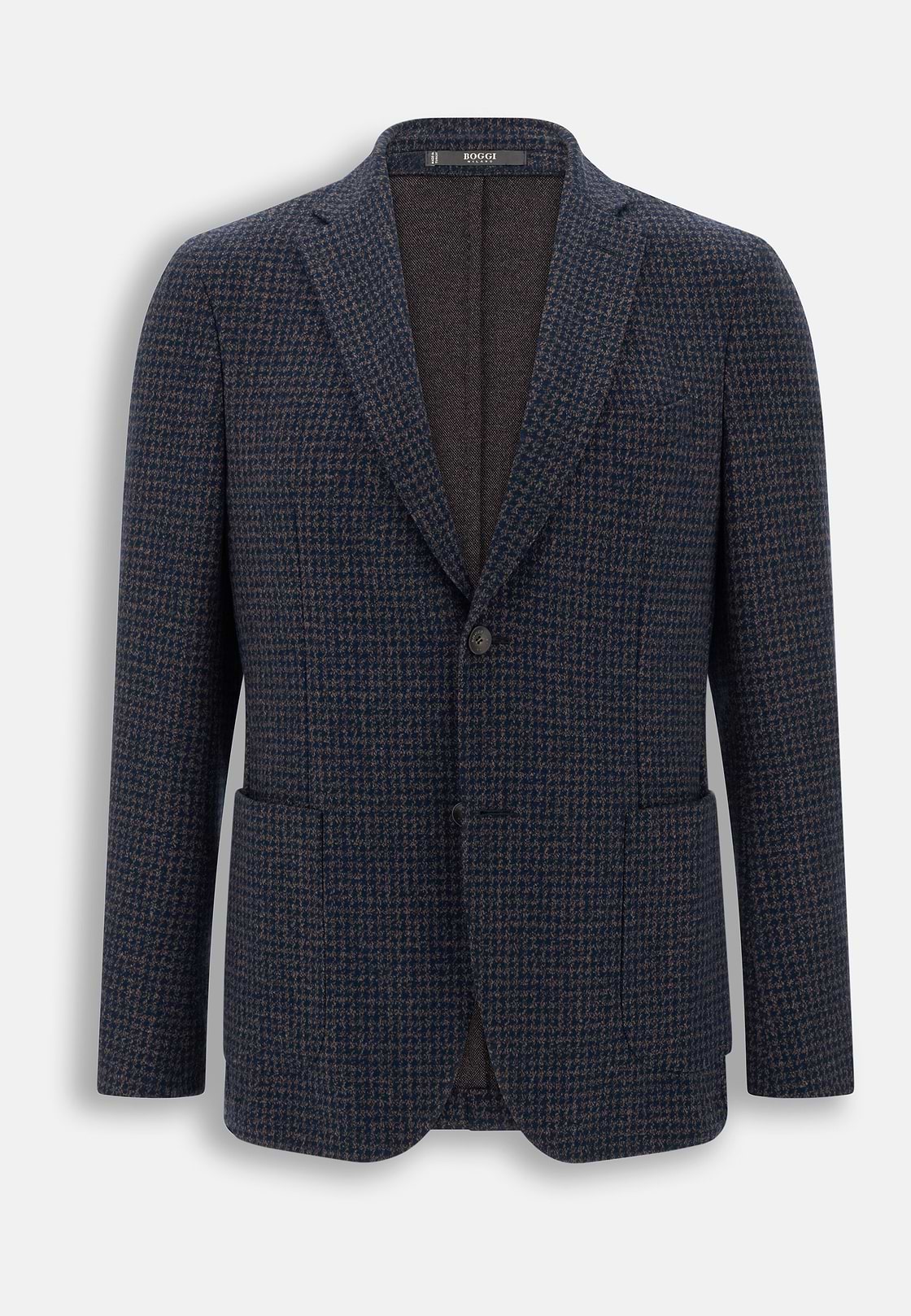 Blazer Houndstooth Cotton Blend B Jersey, Navy blue, hi-res, 6
