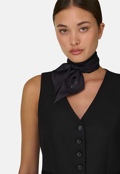 Waistcoat in Wool Blend, Black, hi-res