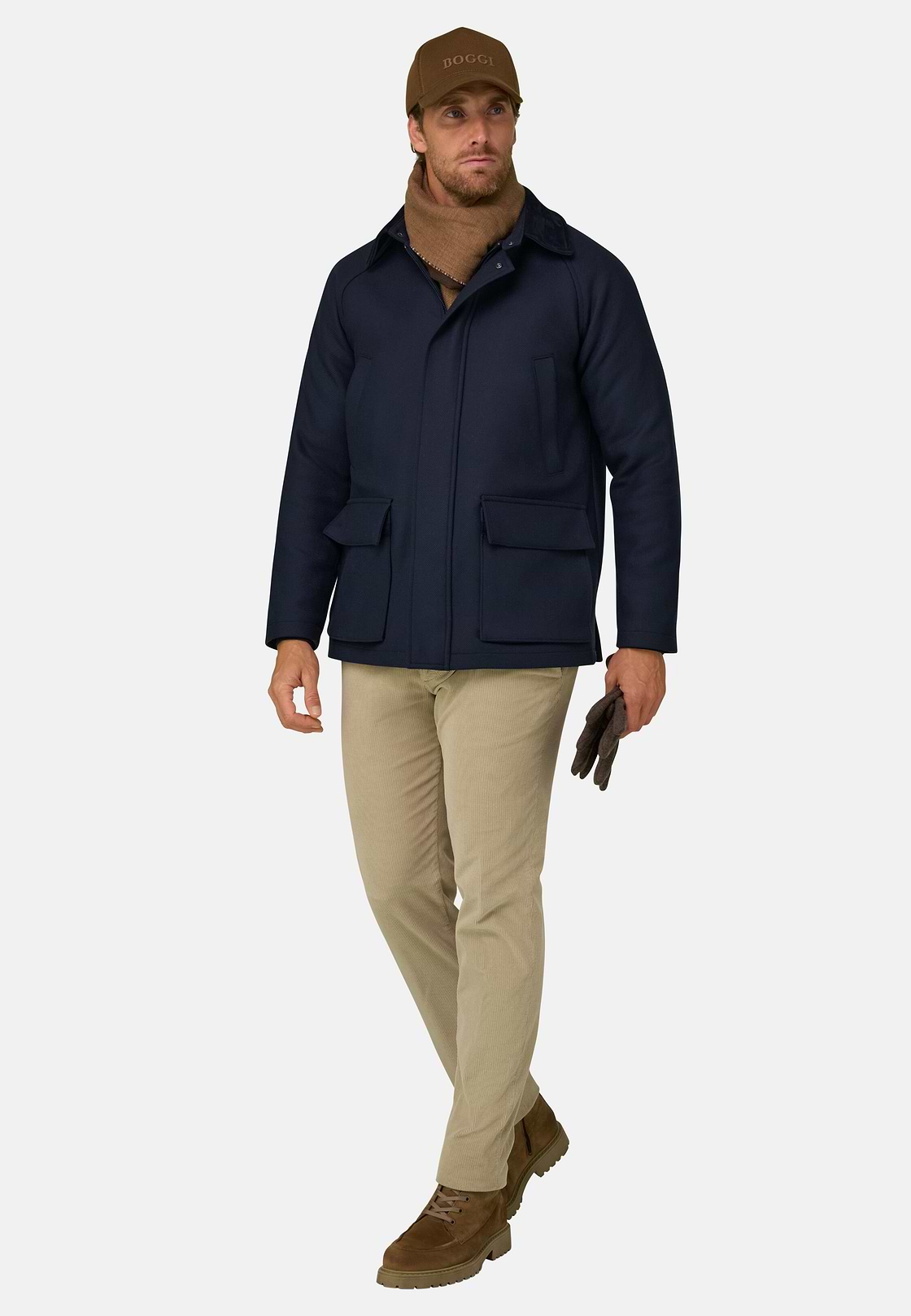 Peacoat Padded in Wool Blend, Navy blue, hi-res, 2