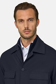 Giacca Camicia Double Nylon Stretch B Tech, Navy, thumb, 3