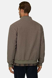 Bomberjack in Gemengd Wol, Beige, thumb, 4