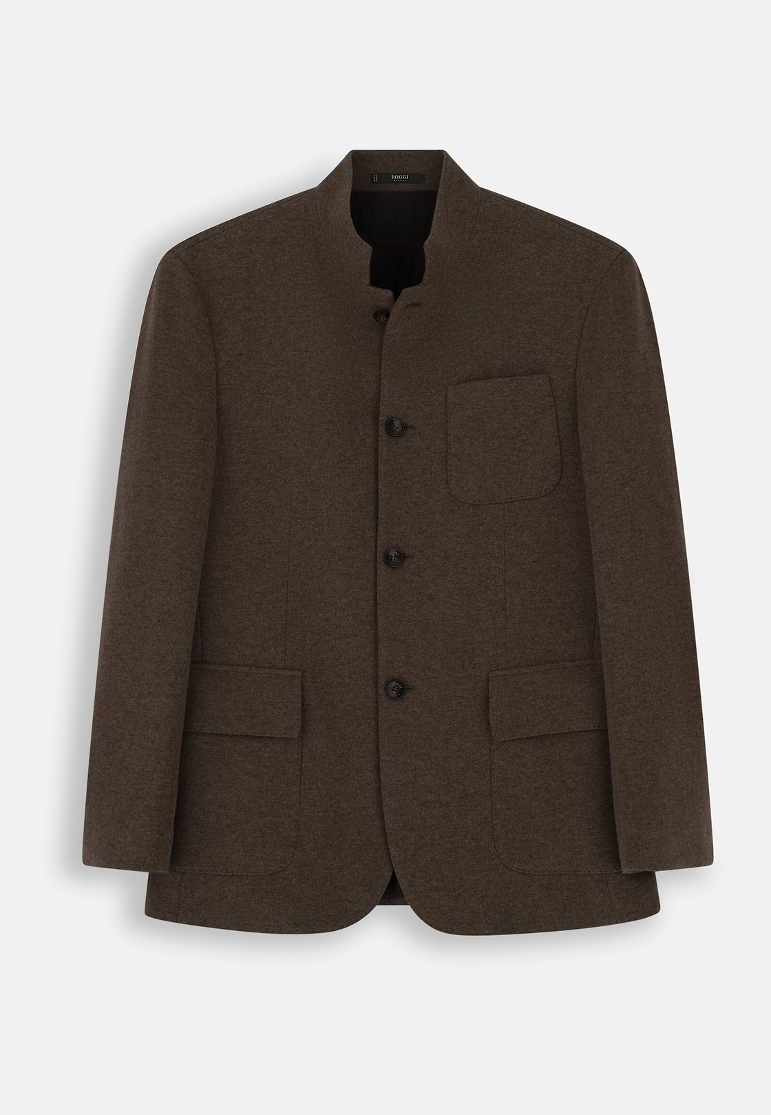 Blazer Guru Collar Padded Wool Cashmere, Brown, hi-res, 6
