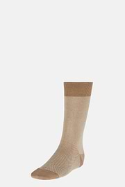 Calcetines Motivo Oxford De Algodón Orgánico, Beige, hi-res