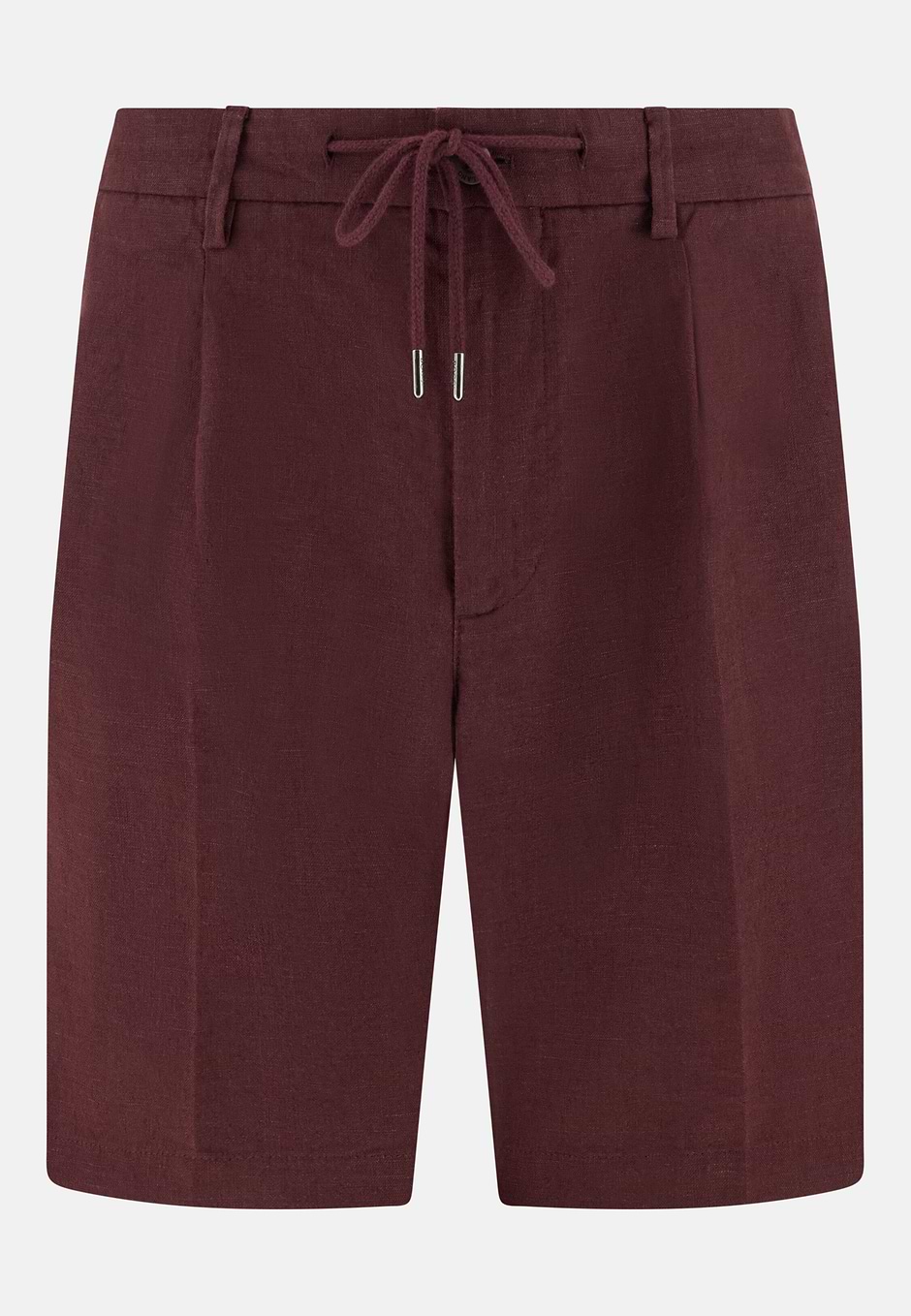 Bermudas in Linen, Burgundy, hi-res
