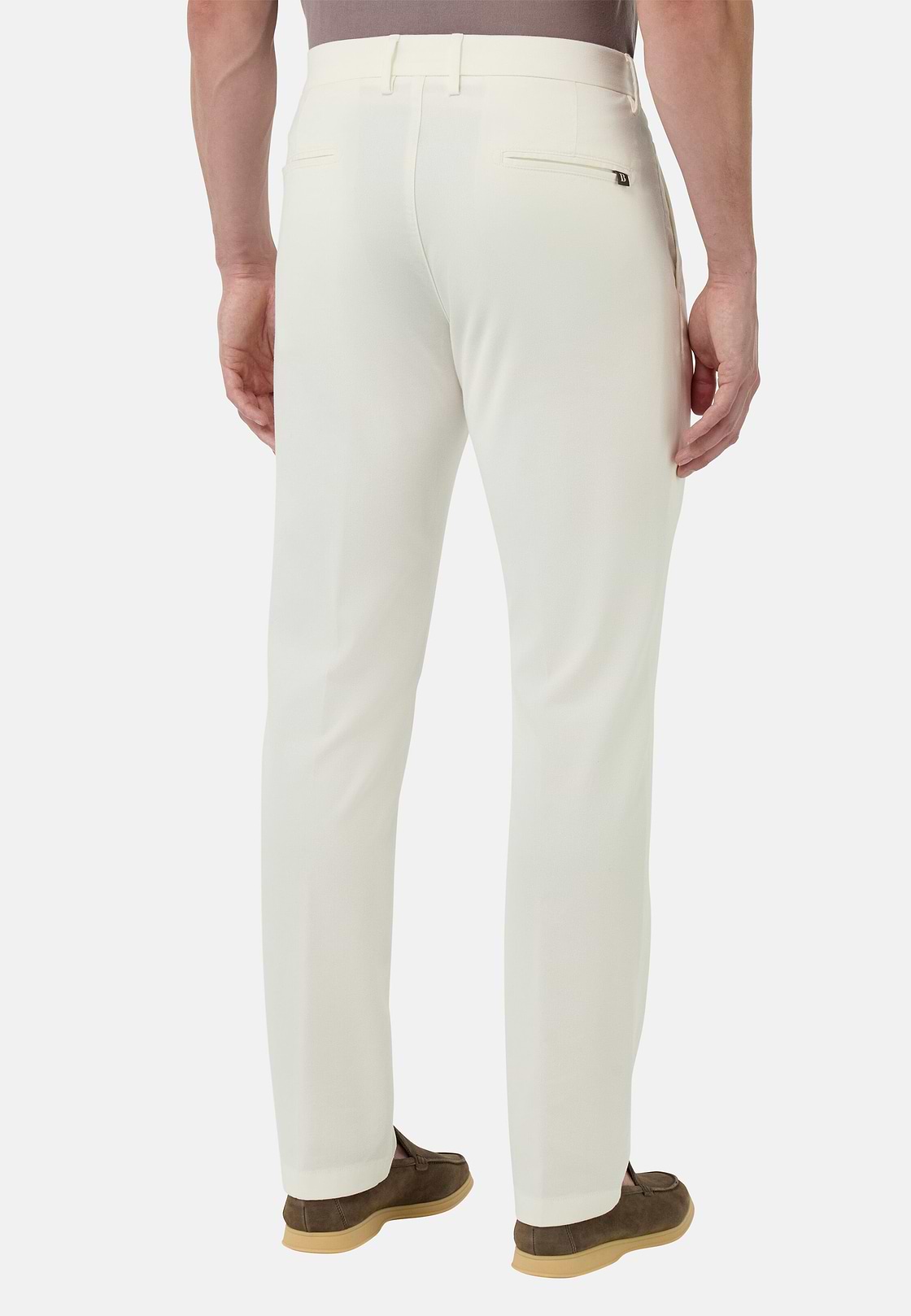 Pantalon En Coton Tencel Extensible, Blanc, hi-res