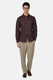 Regular Fit Tencel Linen Shirt, Dark brown, thumb, 1