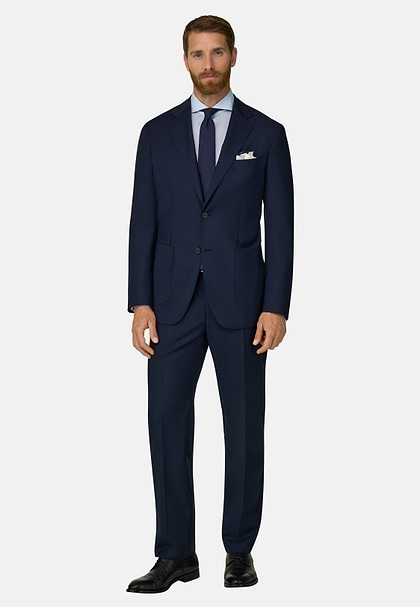 Blue Jacket in B Aria Wool, Navy blue, hi-res
