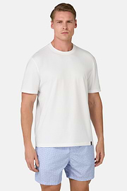 T-Shirt In Stretch Supima Cotton, White, hi-res