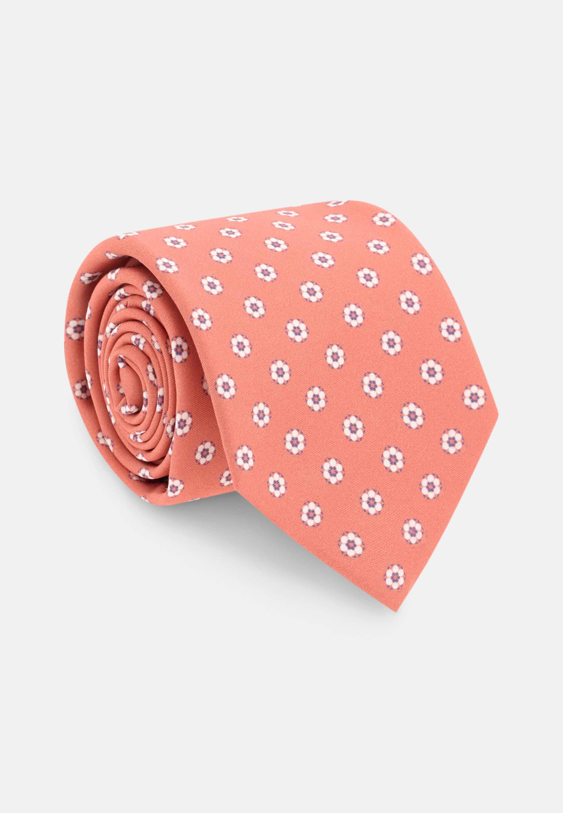 Men's Floral Silk Tie, Orange | Boggi Milano