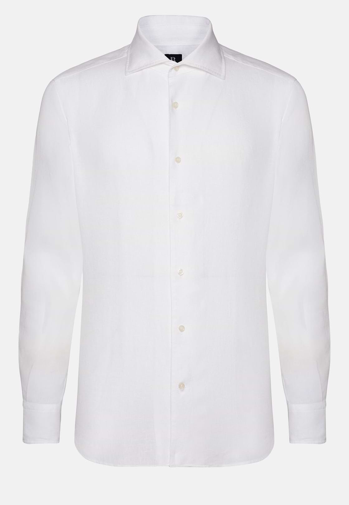 Chemise Blanche En Lin Coupe Droite, Blanc, hi-res