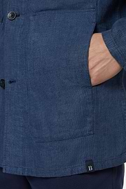 Veste Chemise En Lin, Bleu, hi-res