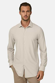 Hemd aus Stretch-Nylon B Tech Slim Fit, Beige, thumb, 1
