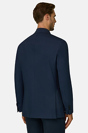 Blazer in Stretch Nylon B Tech, Navy blue, thumb, 4