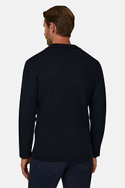 Double-Breasted Blazer in Extrafine Merino Wool, Navy blue, thumb, 4