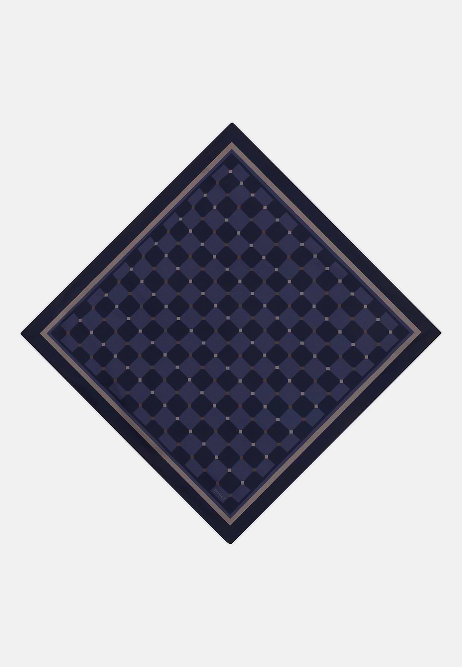 Bandana Geometric Print Silk, Navy blue, hi-res
