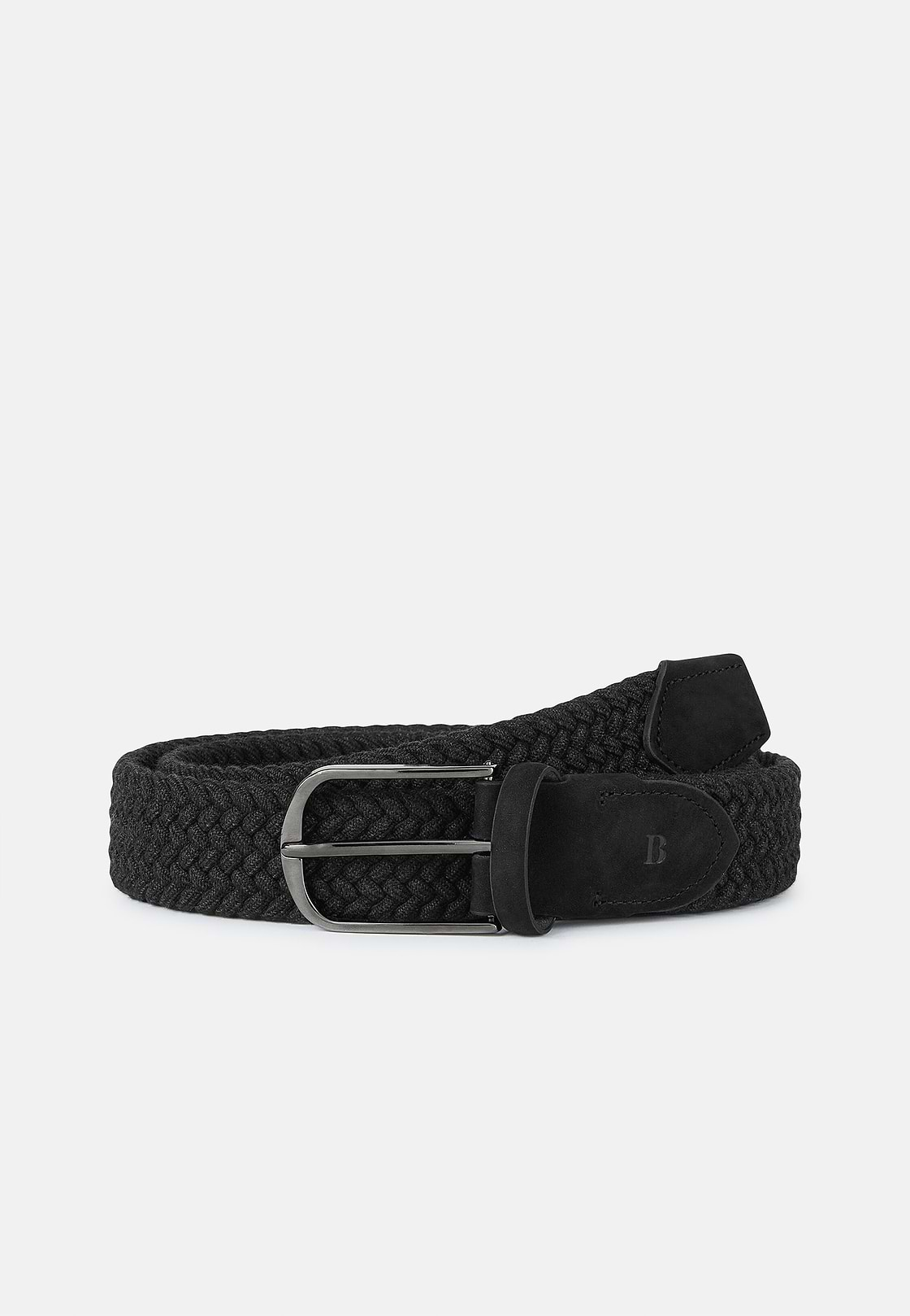 Woven Elasticated Belt, Charcoal, hi-res