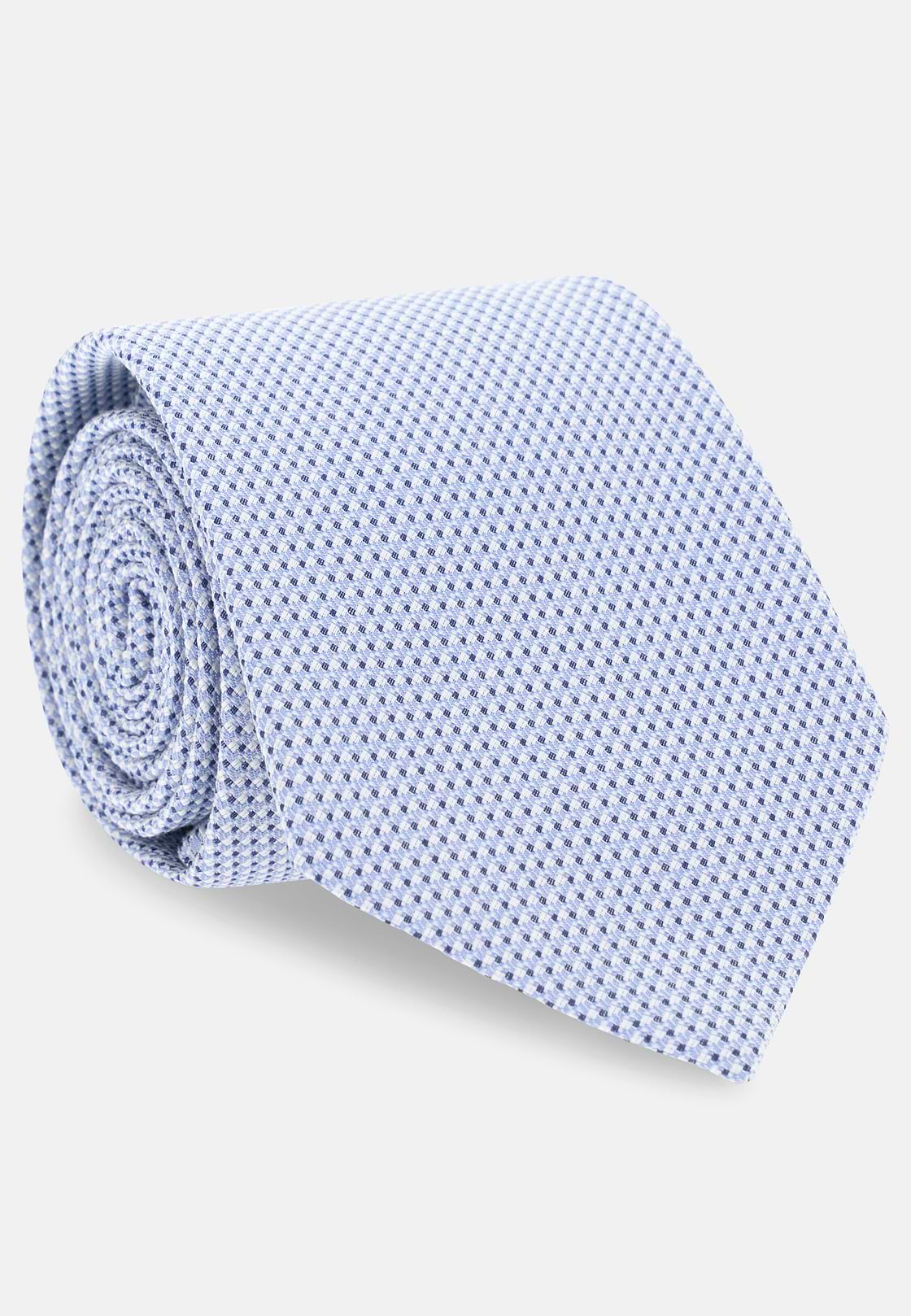 Cravatta Cerimonia Jacquard In Misto Seta, Azzurro, hi-res, 2