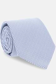 Cravatta Cerimonia Jacquard In Misto Seta, Azzurro, thumb, 2