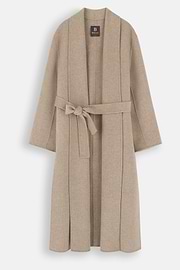 Coat in Wool Cashmere Single-Breasted, Sand, thumb, 5