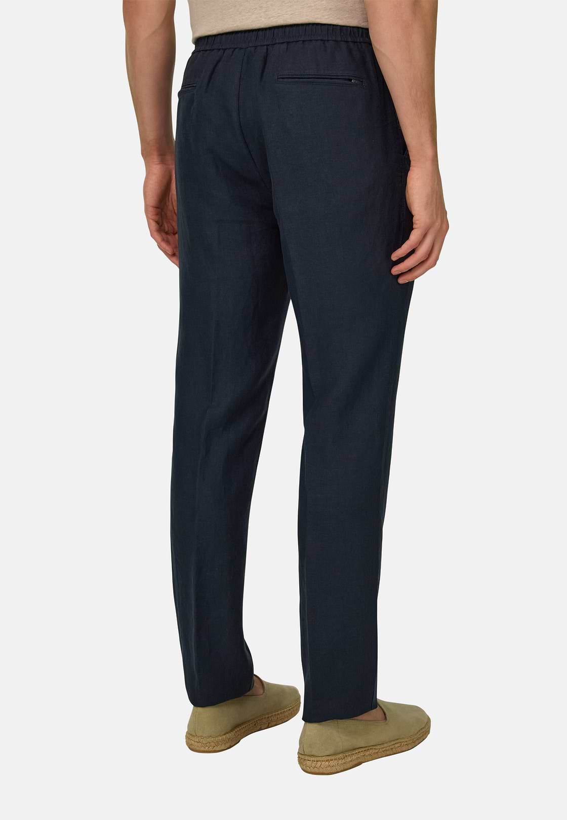 City Linen Trousers, Navy blue, hi-res, 3
