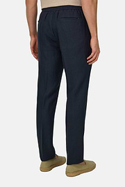 City Linen Trousers, Navy blue, thumb, 3