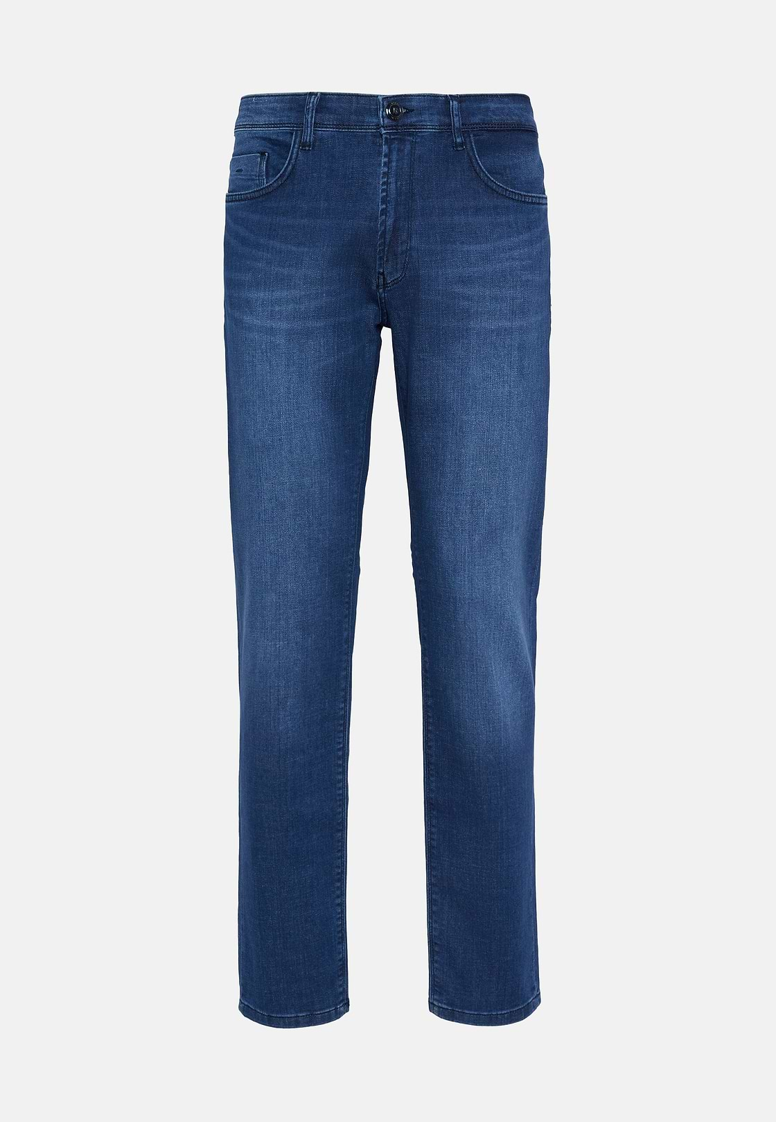 Medium Blue Stretch Denim Jeans, Medium Blue, hi-res