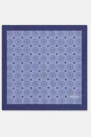 Pocket Square Medallion Pattern Print in Silk, Light Blue, thumb, 2