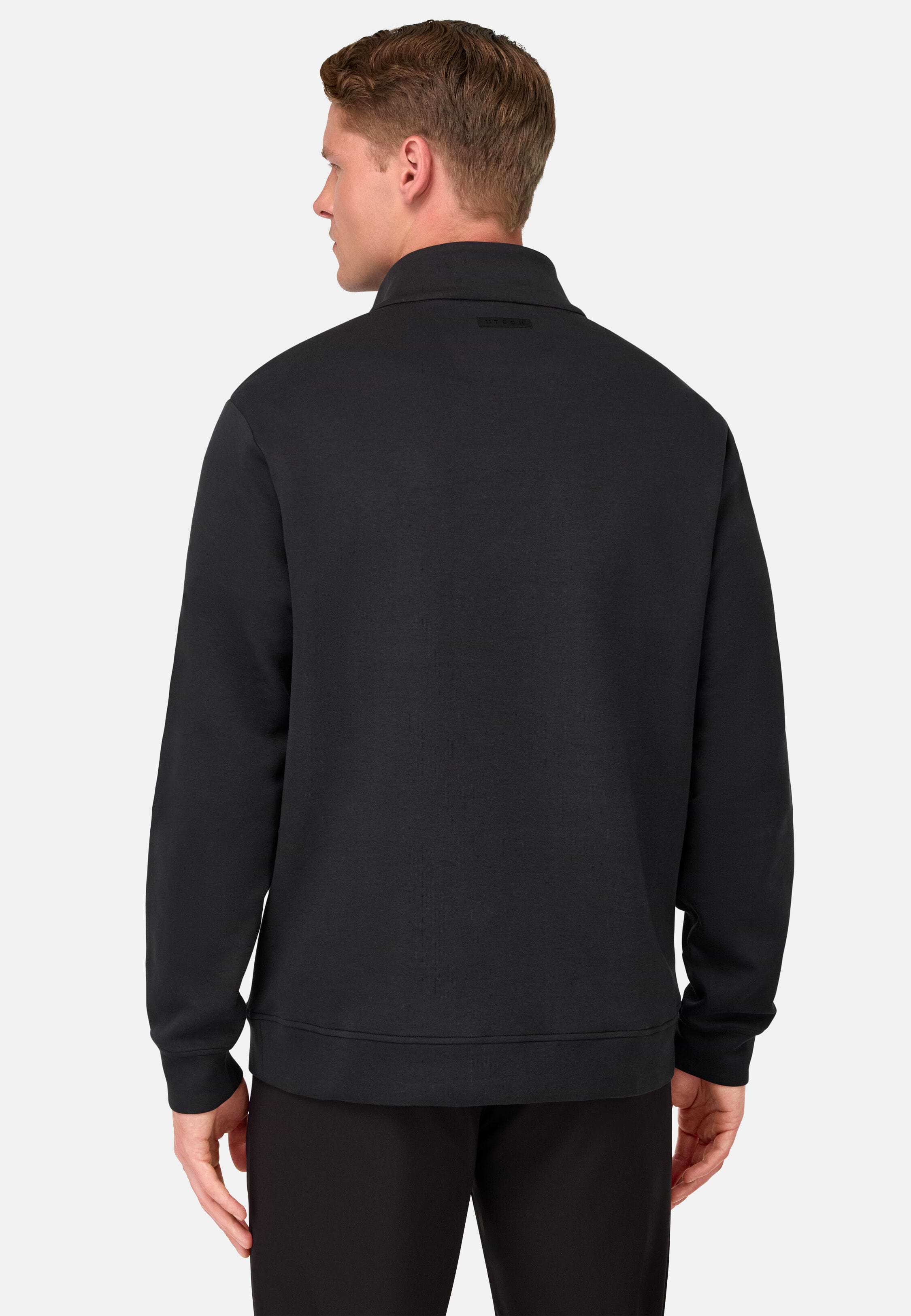 Men's Mock Polo Neck Sweatshirt in Cotton Blend Scuba | Boggi Milano