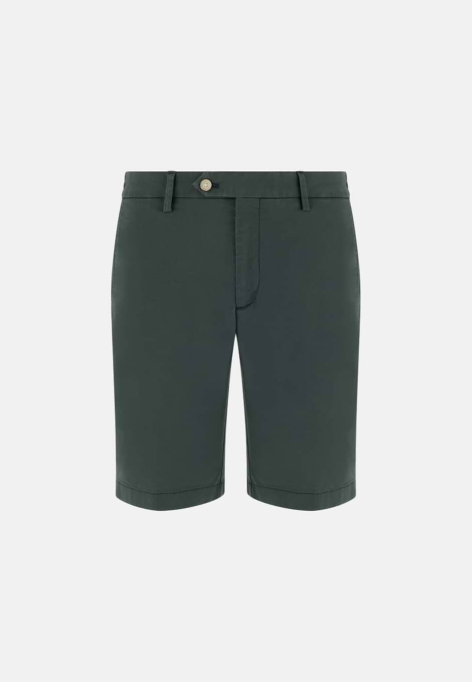 Bermudas in Stretch Cotton, Green, hi-res