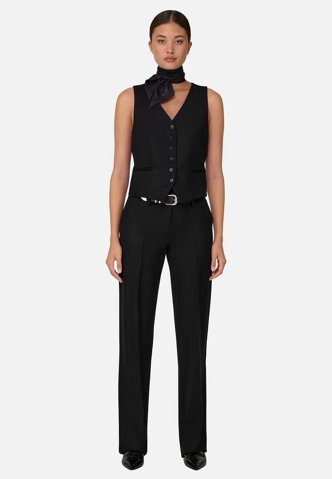 Waistcoat in Wool Blend, Black, hi-res, 2