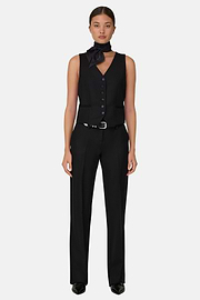 Waistcoat in Wool Blend, Black, thumb, 2