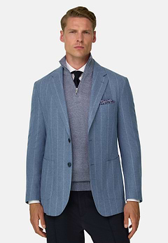 Blazer in Wool Silk Pinstripe