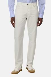 Jeans In Cotone Tencel Elasticizzato, Bianco, hi-res