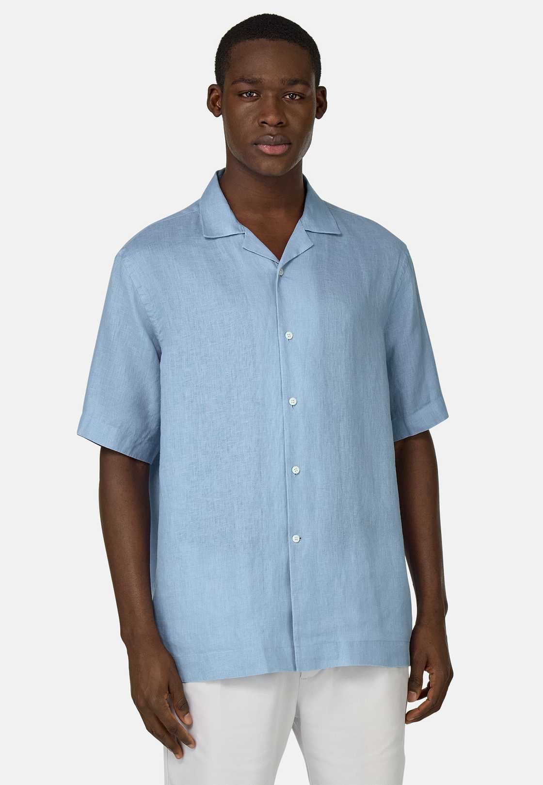 Regular Fit Linen Shirt, Light Blue, hi-res